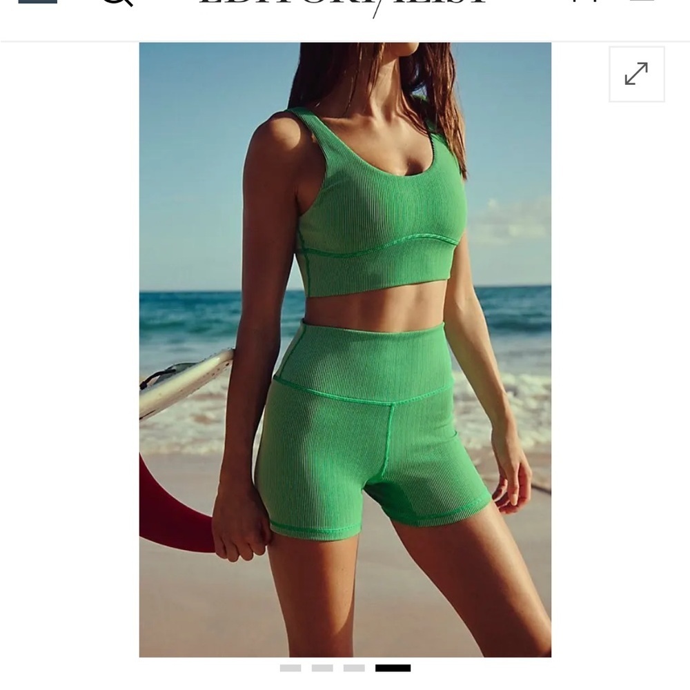 Zulu & Zephyr Green Ribbed Crop Bikini Set